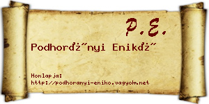Podhorányi Enikő névjegykártya
