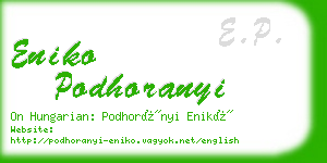 eniko podhoranyi business card